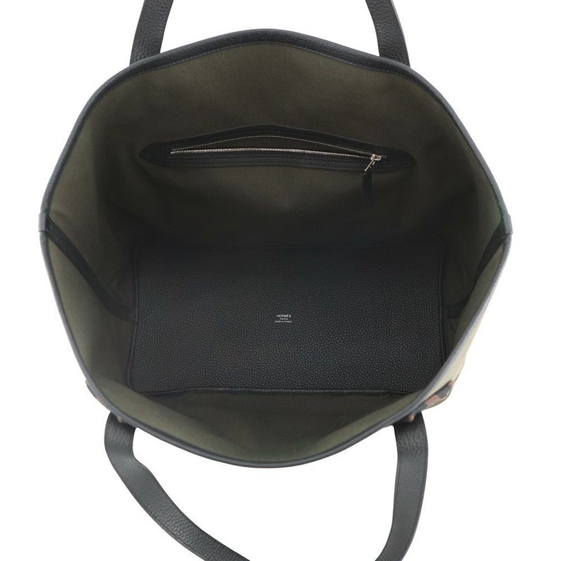 エルメス トートバッグ ピュール サングル ヴェールブロンズ/ブラック/エベンヌ/シルバー金具 トワルミリタリー/トリヨンクレマンス U刻印