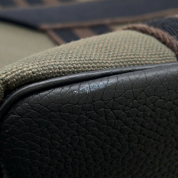 エルメス トートバッグ ピュール サングル ヴェールブロンズ/ブラック/エベンヌ/シルバー金具 トワルミリタリー/トリヨンクレマンス U刻印