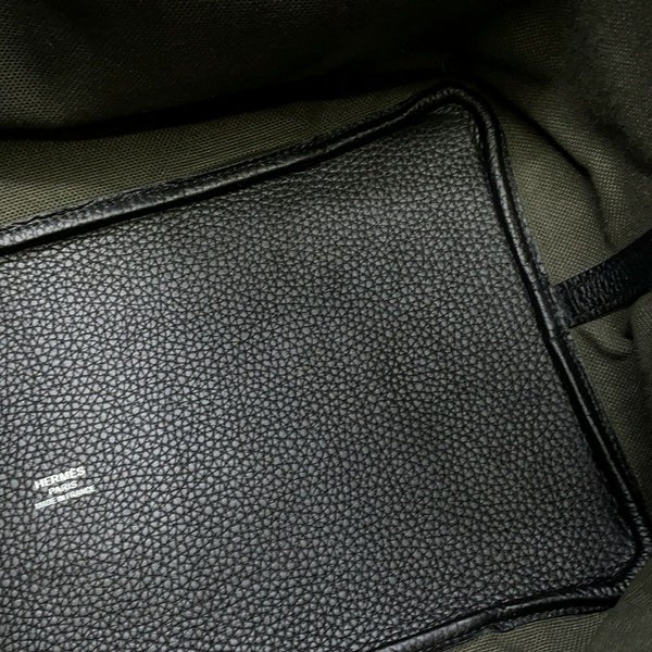 エルメス トートバッグ ピュール サングル ヴェールブロンズ/ブラック/エベンヌ/シルバー金具 トワルミリタリー/トリヨンクレマンス U刻印