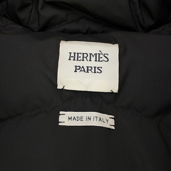エルメス ダウンベスト セリエ ワッペン ノースリーブダウン レディースサイズ36 HERMES アウター 黒