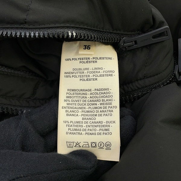 エルメス ダウンベスト セリエ ワッペン ノースリーブダウン レディースサイズ36 HERMES アウター 黒