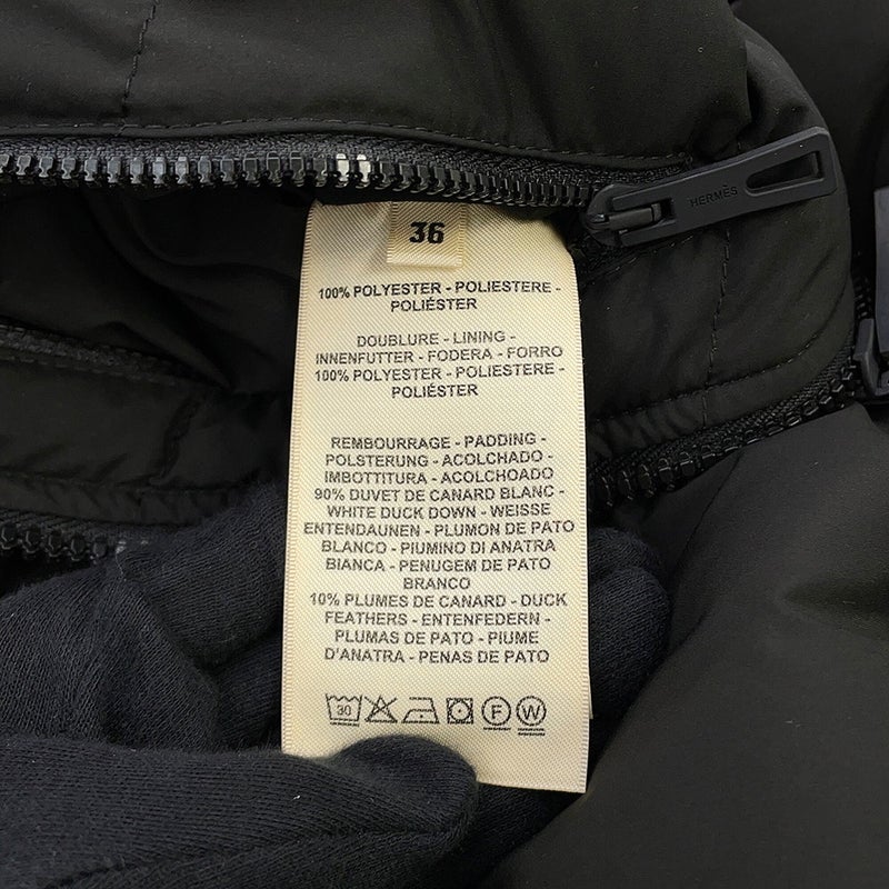 エルメス ダウンベスト セリエ ワッペン ノースリーブダウン レディースサイズ36 HERMES アウター 黒