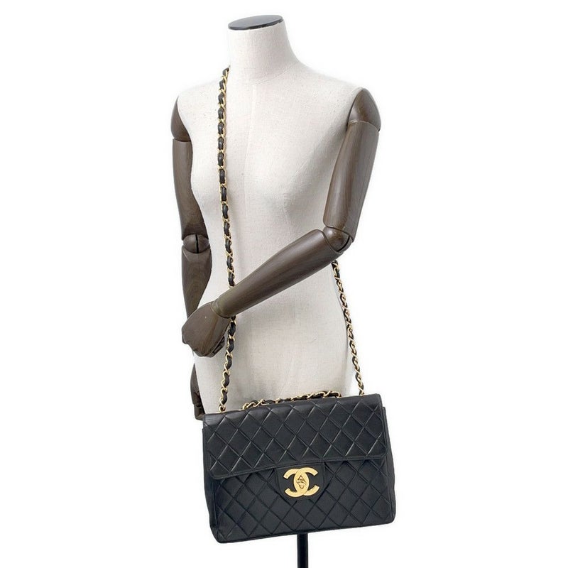 シャネル チェーンショルダーバッグ マトラッセ30 ココマーク ラムスキン A04412 CHANEL デカマト 黒