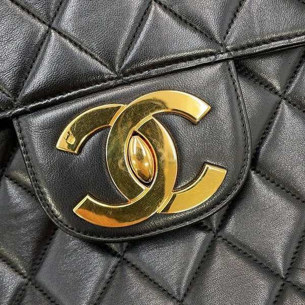 シャネル チェーンショルダーバッグ マトラッセ30 ココマーク ラムスキン A04412 CHANEL デカマト 黒