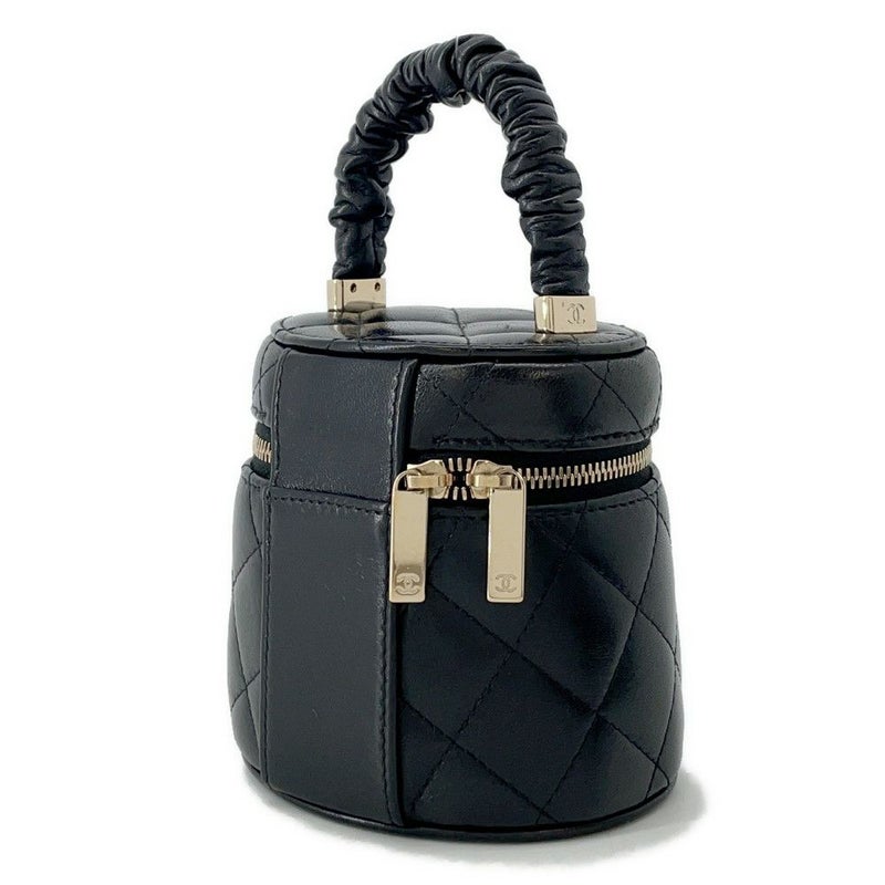 シャネル ハンドバッグ ミニ バニティバッグ マトラッセ ココマーク ラムスキン AP2729 CHANEL 黒