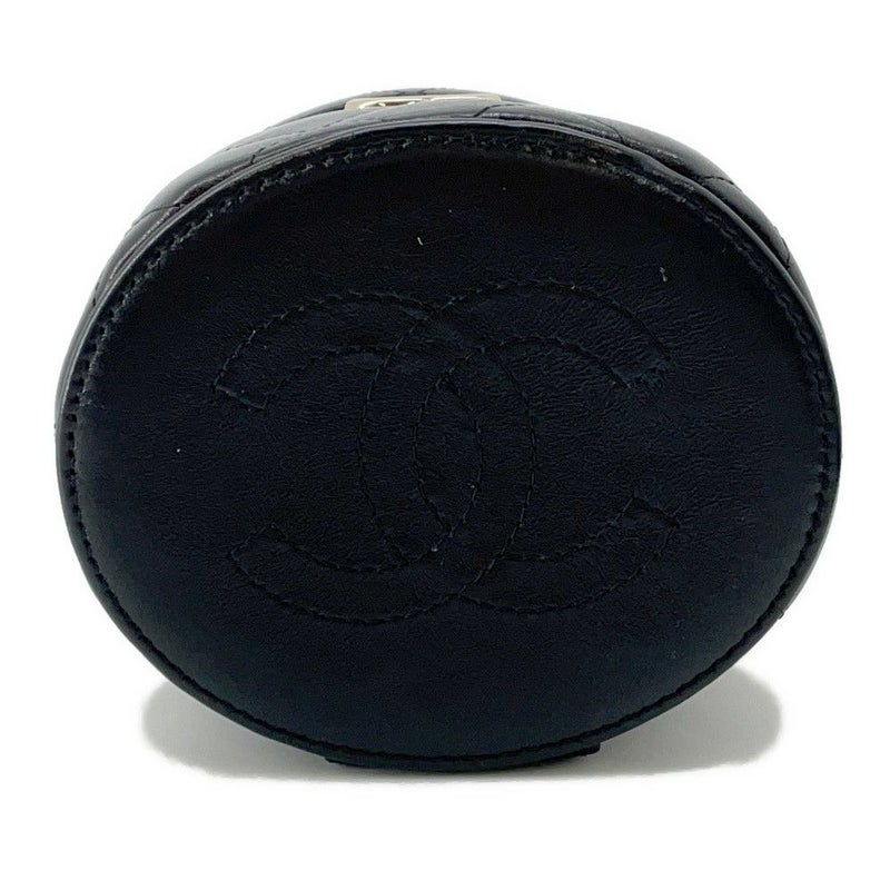 シャネル ハンドバッグ ミニ バニティバッグ マトラッセ ココマーク ラムスキン AP2729 CHANEL 黒