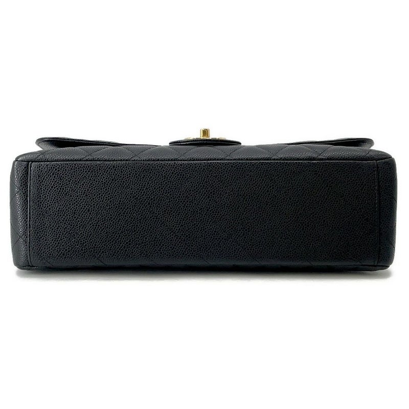 シャネル チェーンショルダーバッグ マトラッセ34 ココマーク マキシ ダブルフラップ Wチェーン A58601 デカマト 黒