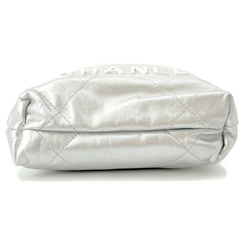 シャネル ハンドバッグ CHANEL 22 ミニ ココマーク シャイニーカーフレザー AS3980 CHANEL 2way 白