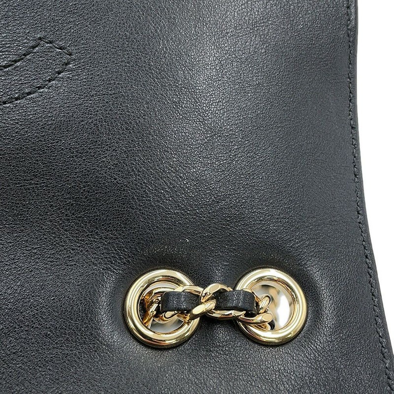 シャネル チェーンショルダーバッグ Vステッチ シェブロン ラムスキン CHANEL 黒