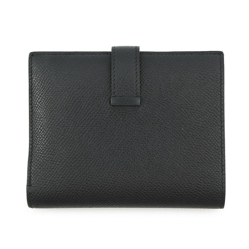 エルメス 二つ折り財布 ベアンコンパクト ブラック/ゴールド金具 エプソン W刻印 HERMES 財布 黒