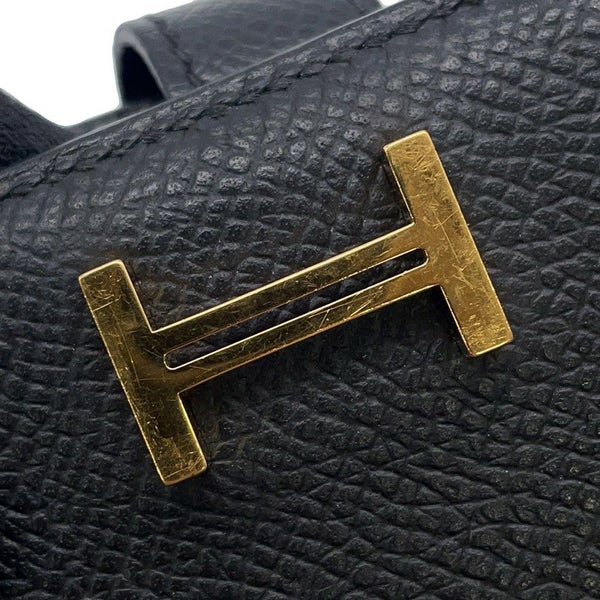 エルメス 二つ折り財布 ベアンコンパクト ブラック/ゴールド金具 エプソン W刻印 HERMES 財布 黒