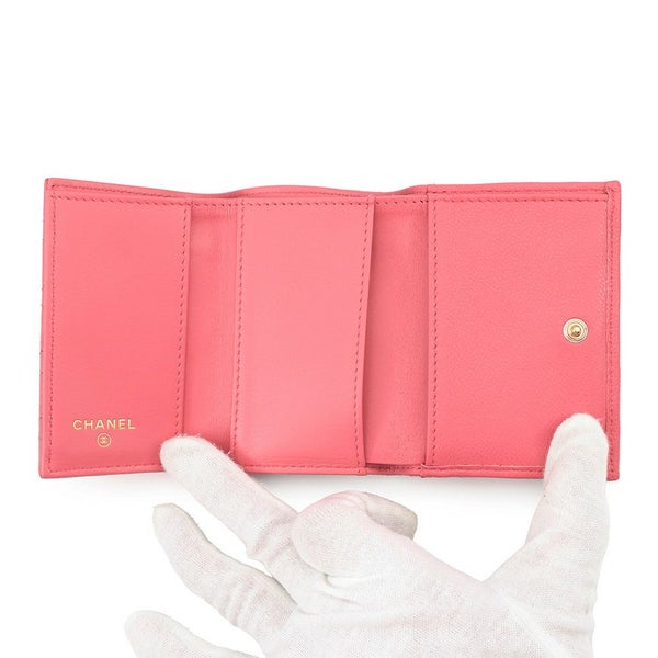 シャネル 三つ折財布 ココマーク マトラッセ ボーイシャネル A84432 CHANEL コンパクトウォレット