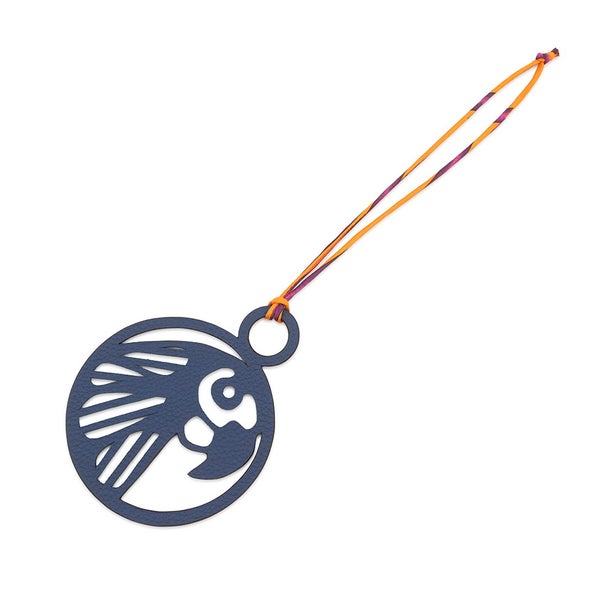 エルメス バッグチャーム プティアッシュ オウム ブルーサフィール/ブラック トゴ/エプソン