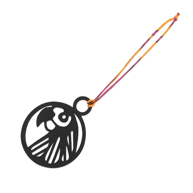 エルメス バッグチャーム プティアッシュ オウム ブルーサフィール/ブラック トゴ/エプソン