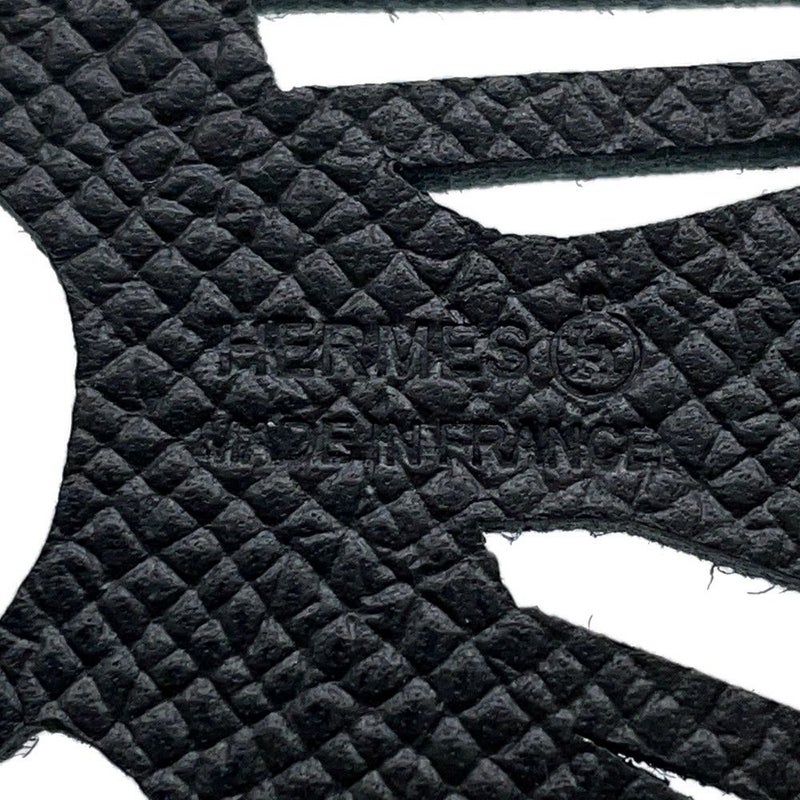 エルメス バッグチャーム プティアッシュ オウム ブルーサフィール/ブラック トゴ/エプソン