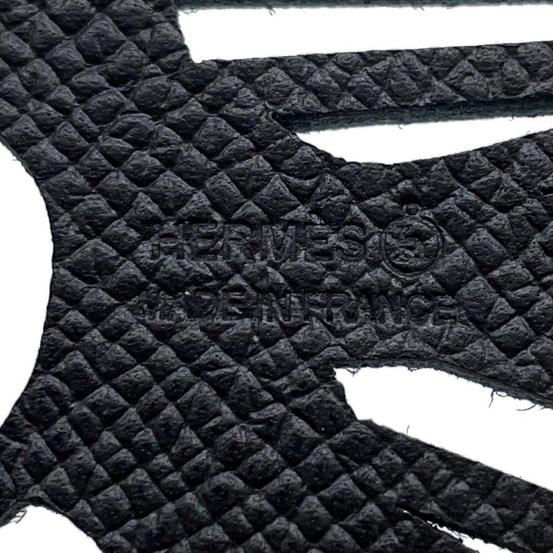 エルメス バッグチャーム プティアッシュ オウム ブルーサフィール/ブラック トゴ/エプソン