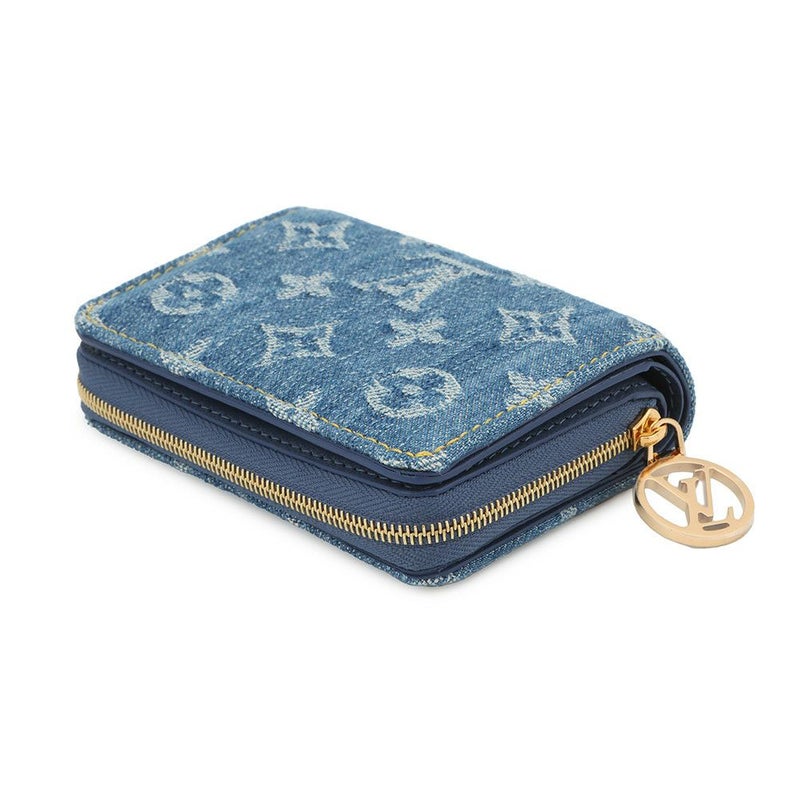 ルイヴィトン 二つ折り財布 モノグラム・デニム ポルトフォイユ・ルー 日本限定 LV リミックス M83160 ブルー