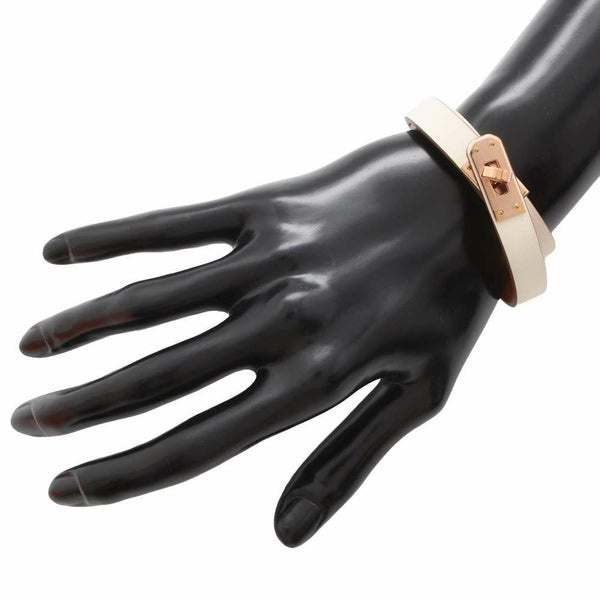 エルメス ブレスレット ミニ・ケリー・ドゥブルトゥール ナタ/ピンクゴールド金具 スイフト W刻印 サイズT3