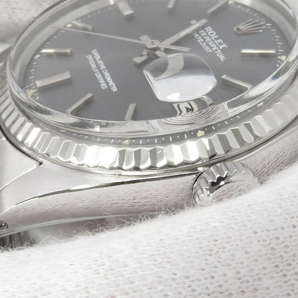 ロレックス デイトジャスト 32番 SS/K18WG 1601 ROLEX 腕時計 グレー文字盤