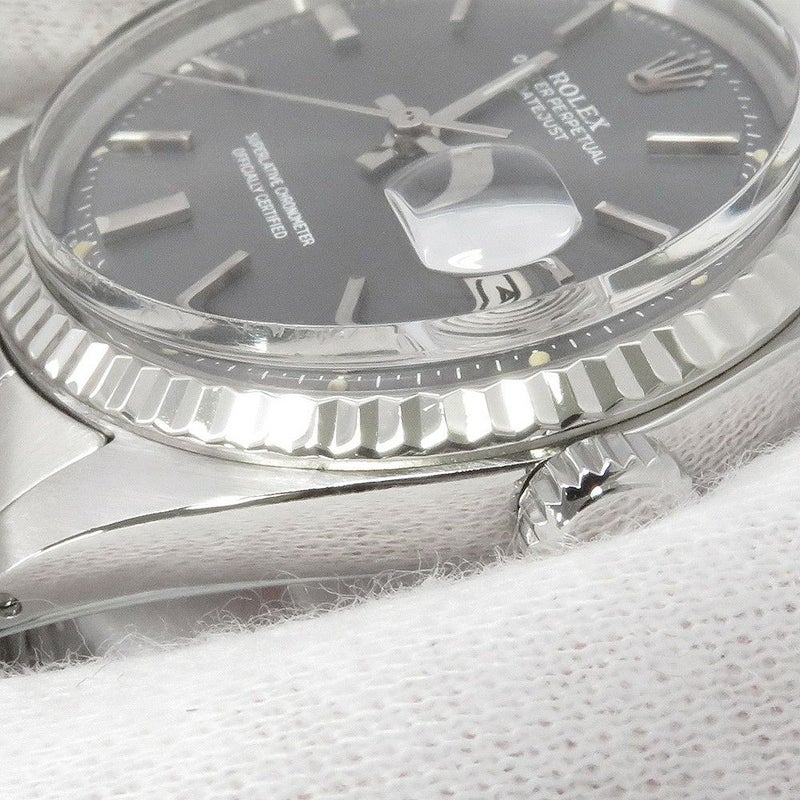 ロレックス デイトジャスト 32番 SS/K18WG 1601 ROLEX 腕時計 グレー文字盤