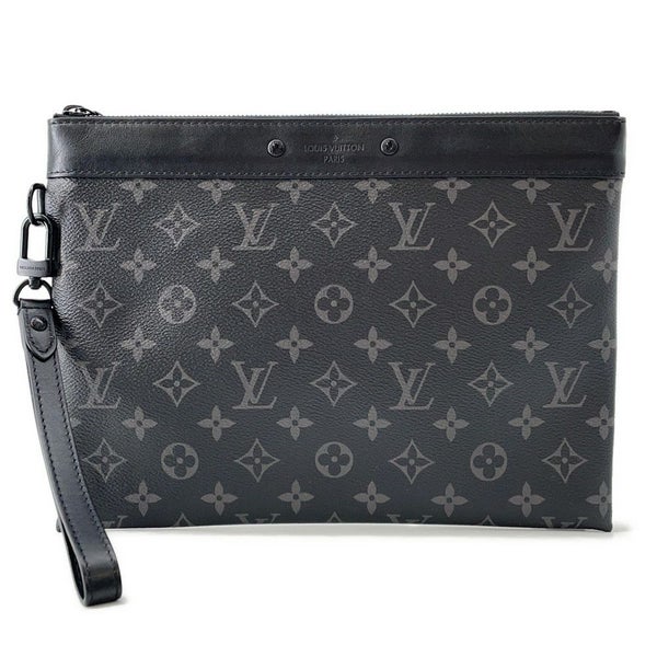 ルイヴィトン クラッチバッグ モノグラム・エクリプス ポシェット・トゥ・ゴー M81569 LOUIS VUITTON メンズ 黒