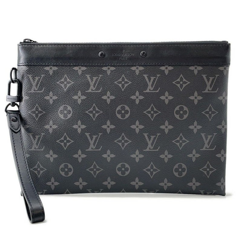 ルイヴィトン クラッチバッグ モノグラム・エクリプス ポシェット・トゥ・ゴー M81569 LOUIS VUITTON メンズ 黒