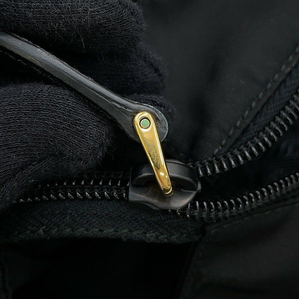 プラダ トートバッグ ロゴ キルティング ナイロン サフィアーノレザー 1BG085 PRADA 黒