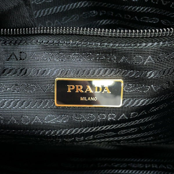 プラダ トートバッグ ロゴ キルティング ナイロン サフィアーノレザー 1BG085 PRADA 黒