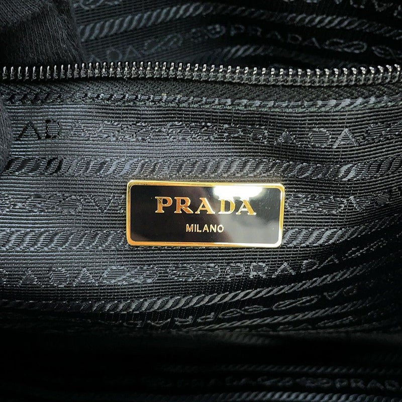 プラダ トートバッグ ロゴ キルティング ナイロン サフィアーノレザー 1BG085 PRADA 黒