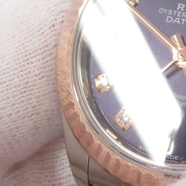 ロレックス レディ デイトジャスト 279171G ランダムシリアル ルーレット 10Pダイヤ オーベルジーヌ文字盤