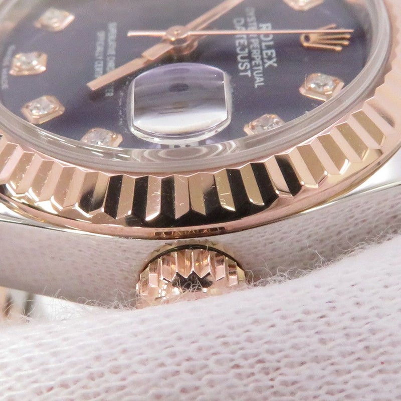 ロレックス レディ デイトジャスト 279171G ランダムシリアル ルーレット 10Pダイヤ オーベルジーヌ文字盤