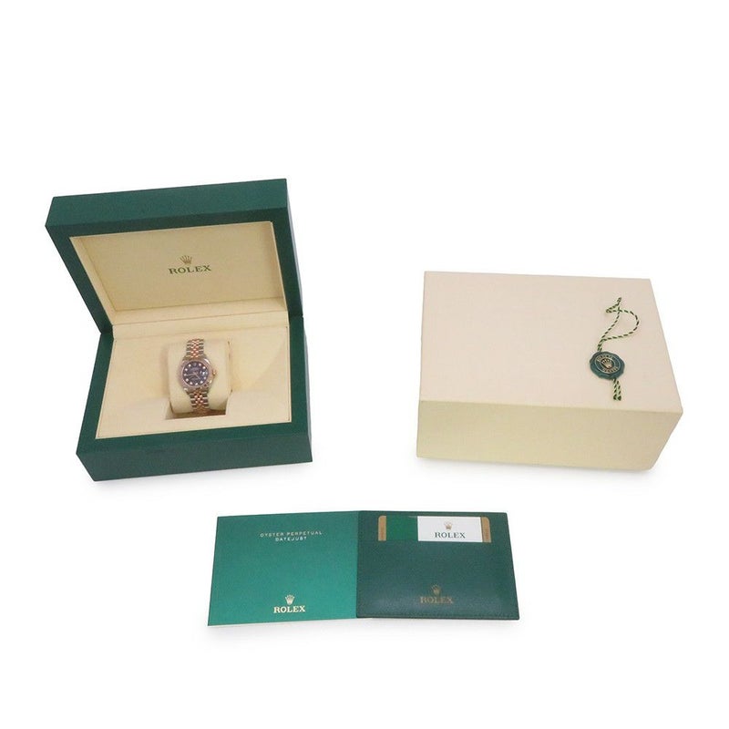 ロレックス レディ デイトジャスト 279171G ランダムシリアル ルーレット 10Pダイヤ オーベルジーヌ文字盤