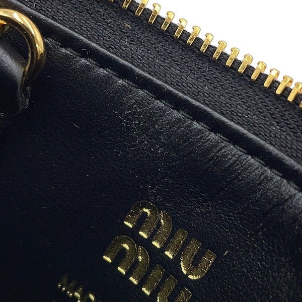 ミュウミュウ コインケース キーリング付き レザー 5TL508 Miu Miu 黒
