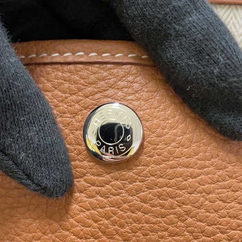 エルメス トートバッグ ガーデンパーティPM ゴールド/シルバー金具 ネゴンダ D刻印 HERMES Garden Party