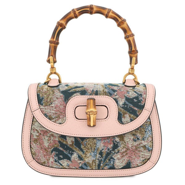 グッチ ハンドバッグ バンブー 1947 西陣織 HOSOO スモール レザー 675797 GUCCI 日本限定