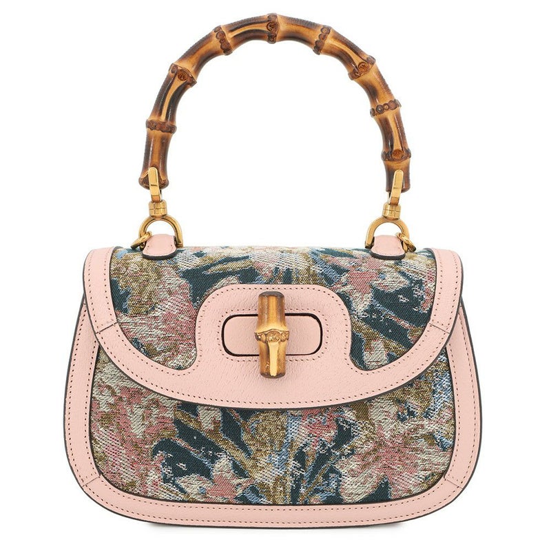 グッチ ハンドバッグ バンブー 1947 西陣織 HOSOO スモール レザー 675797 GUCCI 日本限定
