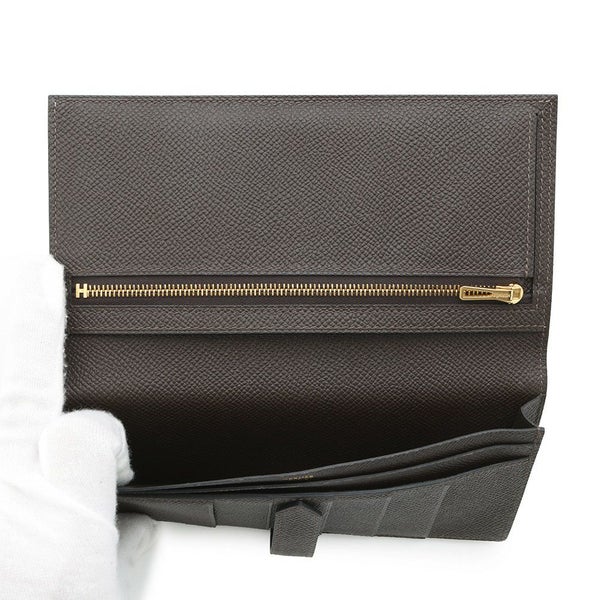 エルメス 長財布 ベアンスフレ エベンヌ/ゴールド金具 エプソン Y刻印 HERMES 財布