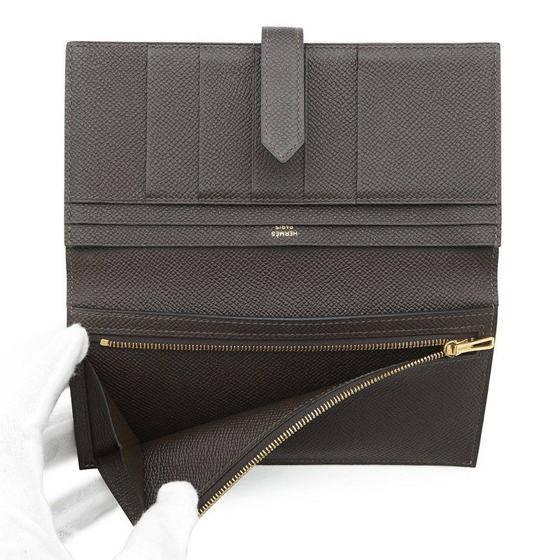 エルメス 長財布 ベアンスフレ エベンヌ/ゴールド金具 エプソン Y刻印 HERMES 財布