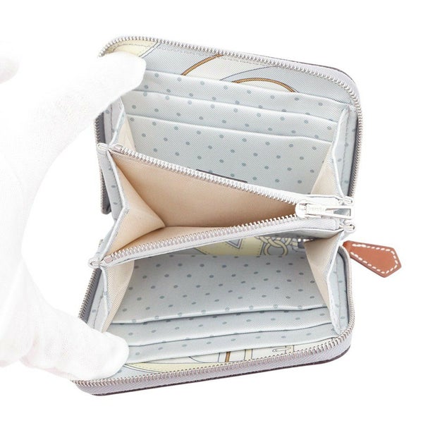 エルメス コインケース アザップコンパクト シルクイン グリパンタン/シルバー金具 エプソン K刻印