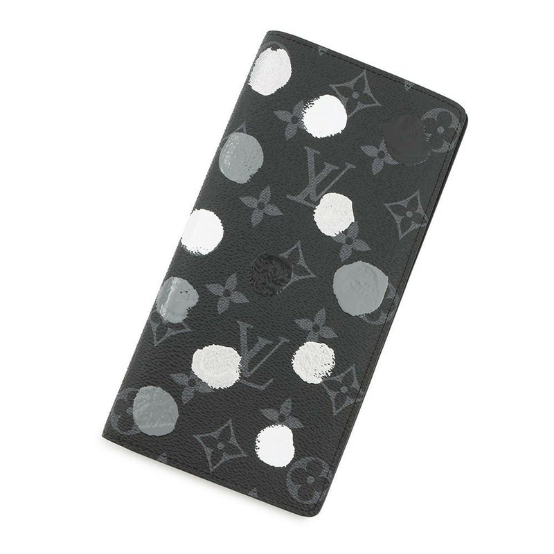 ルイヴィトン 長財布 モノグラム・エクリプス/ペインティッド ドット LV × YK ポルトフォイユ・ブラザ M81932 草間彌生 ブラック 黒