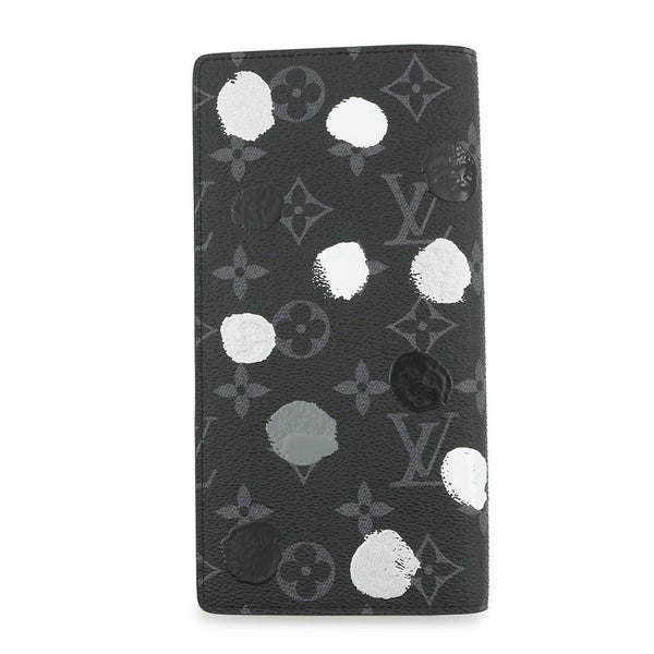 ルイヴィトン 長財布 モノグラム・エクリプス/ペインティッド ドット LV × YK ポルトフォイユ・ブラザ M81932 草間彌生 ブラック 黒