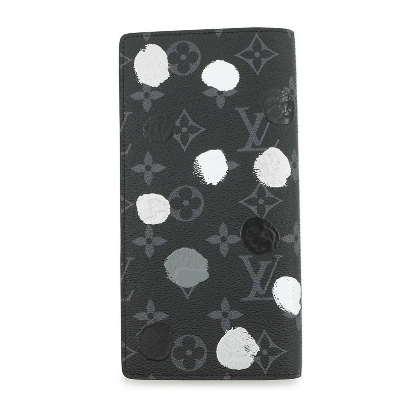 ルイヴィトン 長財布 モノグラム・エクリプス/ペインティッド ドット LV × YK ポルトフォイユ・ブラザ M81932 草間彌生 ブラック 黒