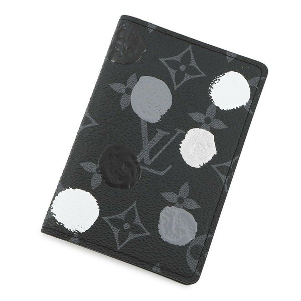 ルイヴィトン カードケース モノグラム・エクリプス/ペインティッド ドット LV × YK オーガナイザー ドゥポッシュ M81928 ブラック 黒