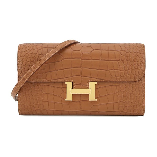 エルメス 長財布 コンスタンス トゥーゴー ロング ゴールド/ゴールド金具 アリゲーターマット W刻印