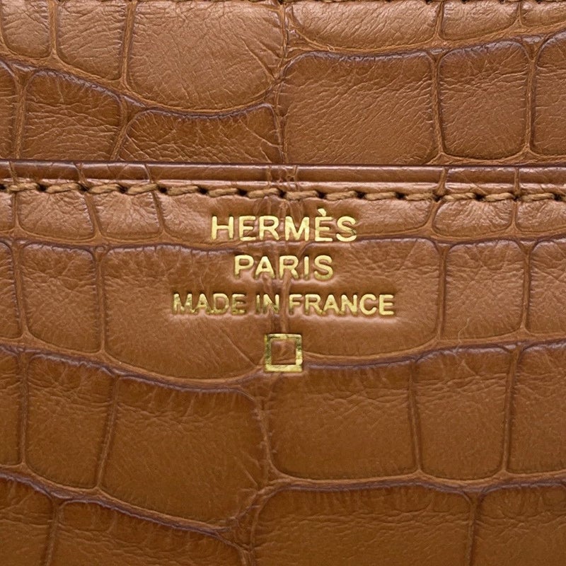 エルメス 長財布 コンスタンス トゥーゴー ロング ゴールド/ゴールド金具 アリゲーターマット W刻印