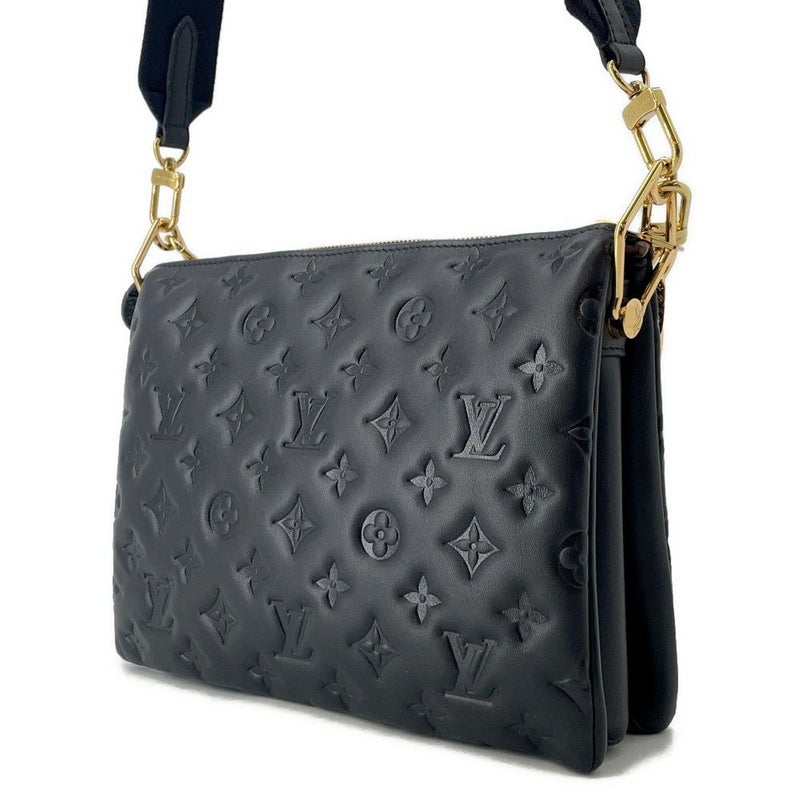 ルイヴィトン ショルダーバッグ モノグラム・パターン ラムスキン クッサンPM M57790 LOUIS VUITTON 3way ブラック 黒