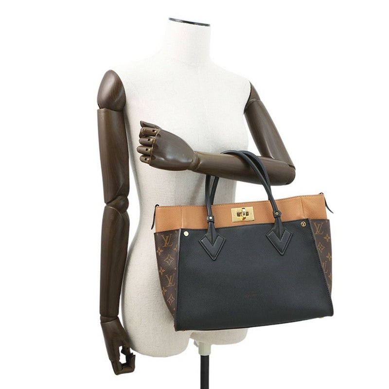 ルイヴィトン ハンドバッグ モノグラム/カーフレザー オンマイサイドMM M53823 LOUIS VUITTON ヴィトン バッグ 黒 ブラック