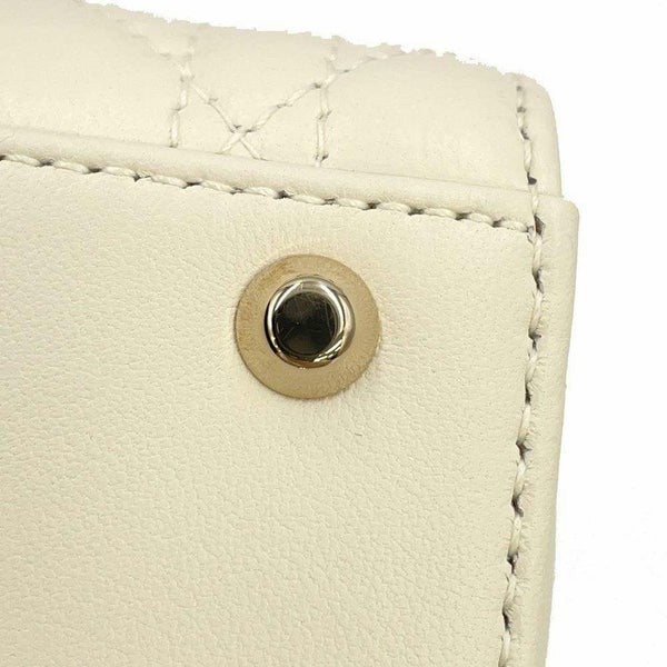 クリスチャン・ディオール ハンドバッグ レディディオール カナージュ ミニ ラムスキン M0505ONGE 2way 白 ホワイト