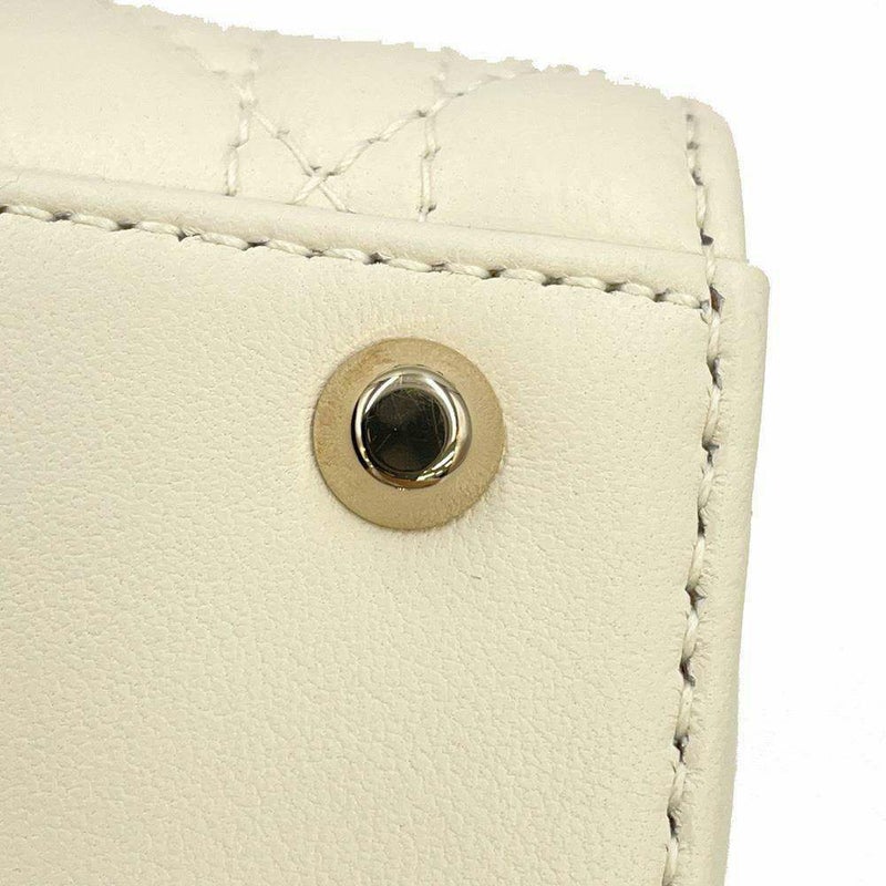 クリスチャン・ディオール ハンドバッグ レディディオール カナージュ ミニ ラムスキン M0505ONGE 2way 白 ホワイト