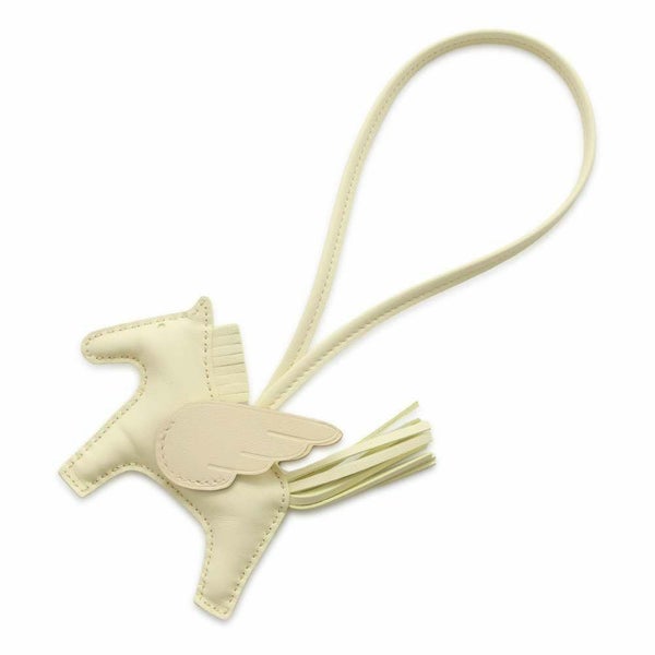 エルメス バッグチャーム ロデオPM ペガサス ジョーヌミルトン ラムスキン W刻印